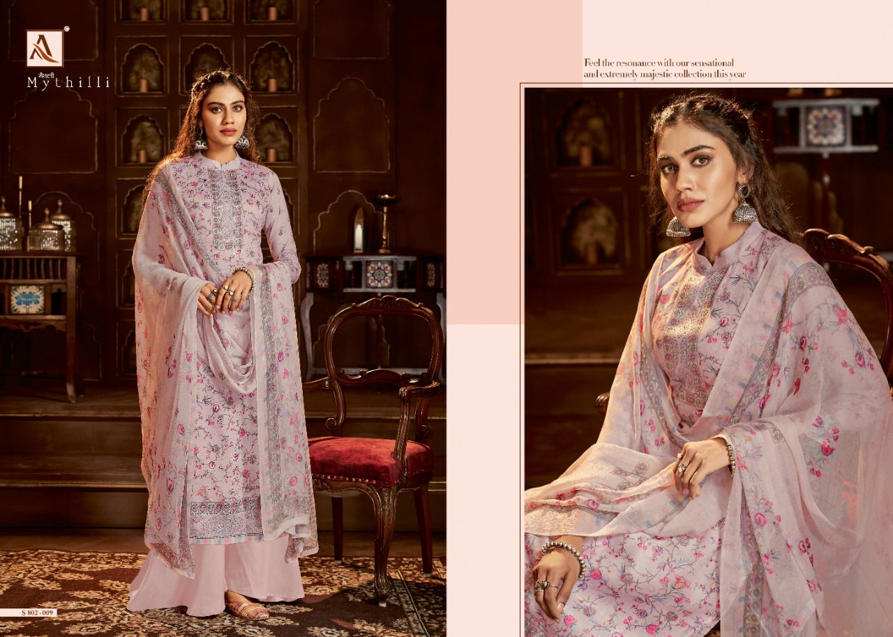 Alok Mythilli 2 Designer Casual Regular Wear Pure Jam Cotton Digital Printed Thread Embroidery And Swarovski Diamond Work Dress Material Collection